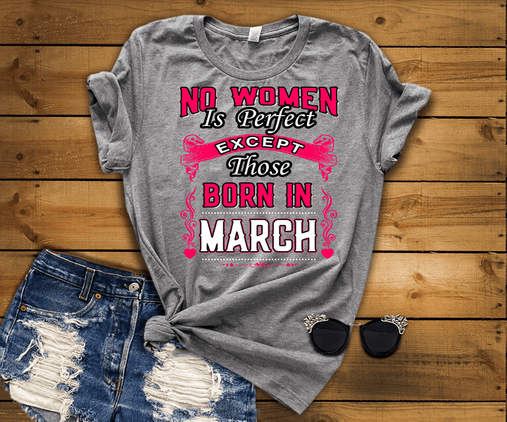 "Good Birthday Vibes For March Born Girls" Pack Of 6 Shirts
