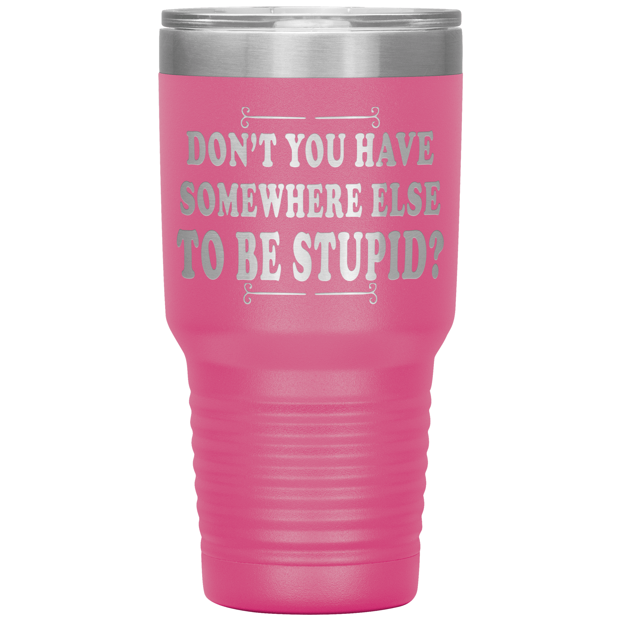 " DON'T YOU HAVE SOMEWHERE ELSE TO BE STUPID " TUMBLER
