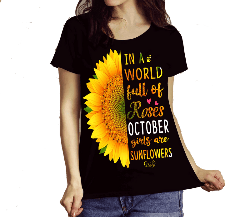 "October Combo (Sunflower And 3 Sides)" Pack of 2 Shirts