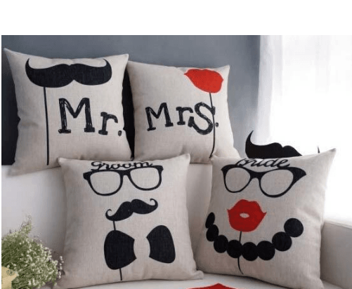 "Mrs.-Mr marriage Valentine's Day Gift Lovers Cushions"