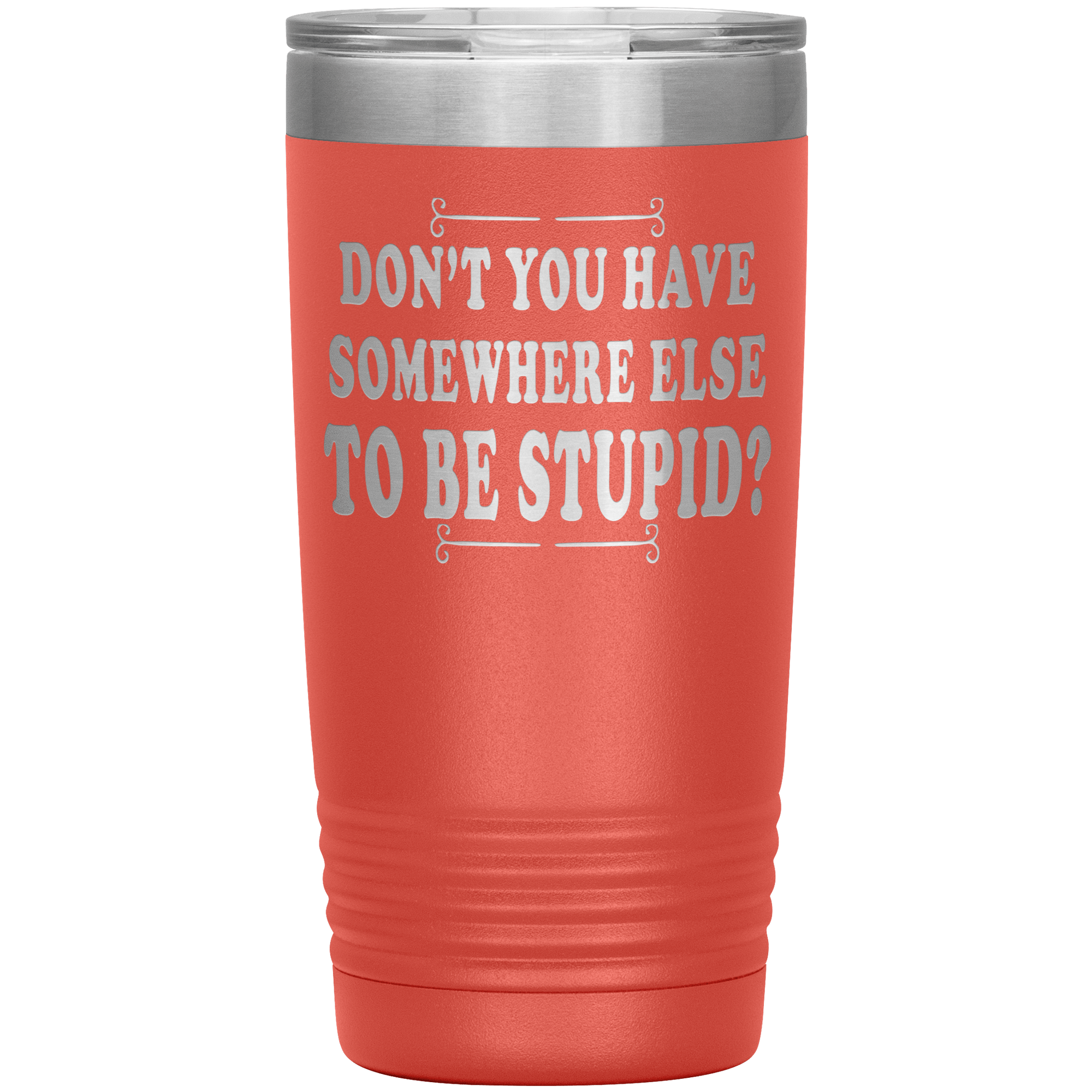 " DON'T YOU HAVE SOMEWHERE ELSE TO BE STUPID " TUMBLER